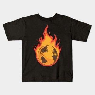 Burning Desolated Earth Kids T-Shirt